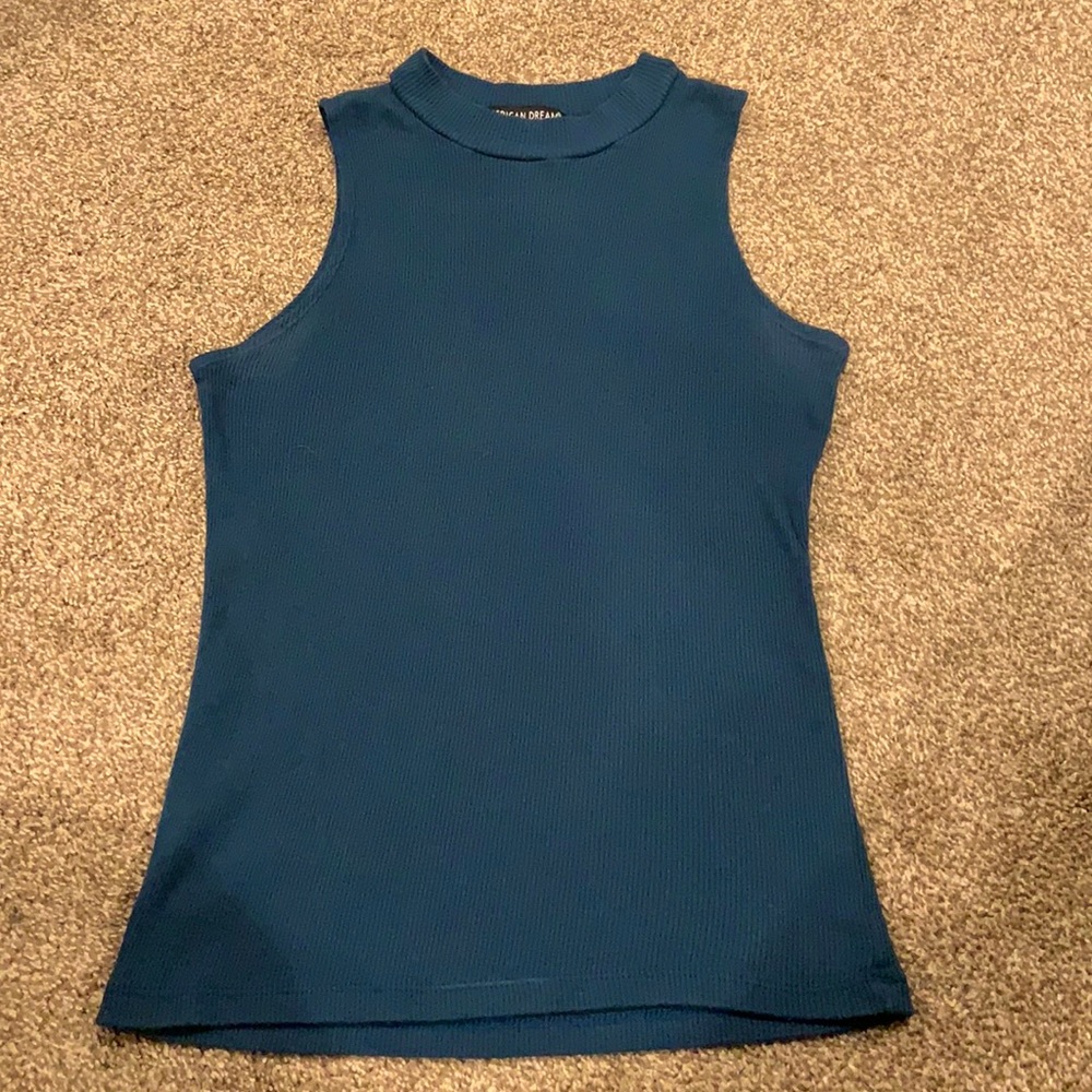 Turquoise Cropped Tank Top